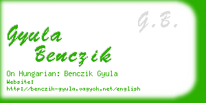 gyula benczik business card